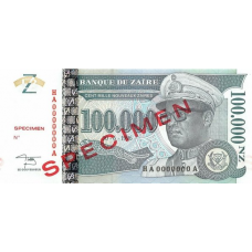 P77AS Zaire - 100.000 N. Zaires Year 1996